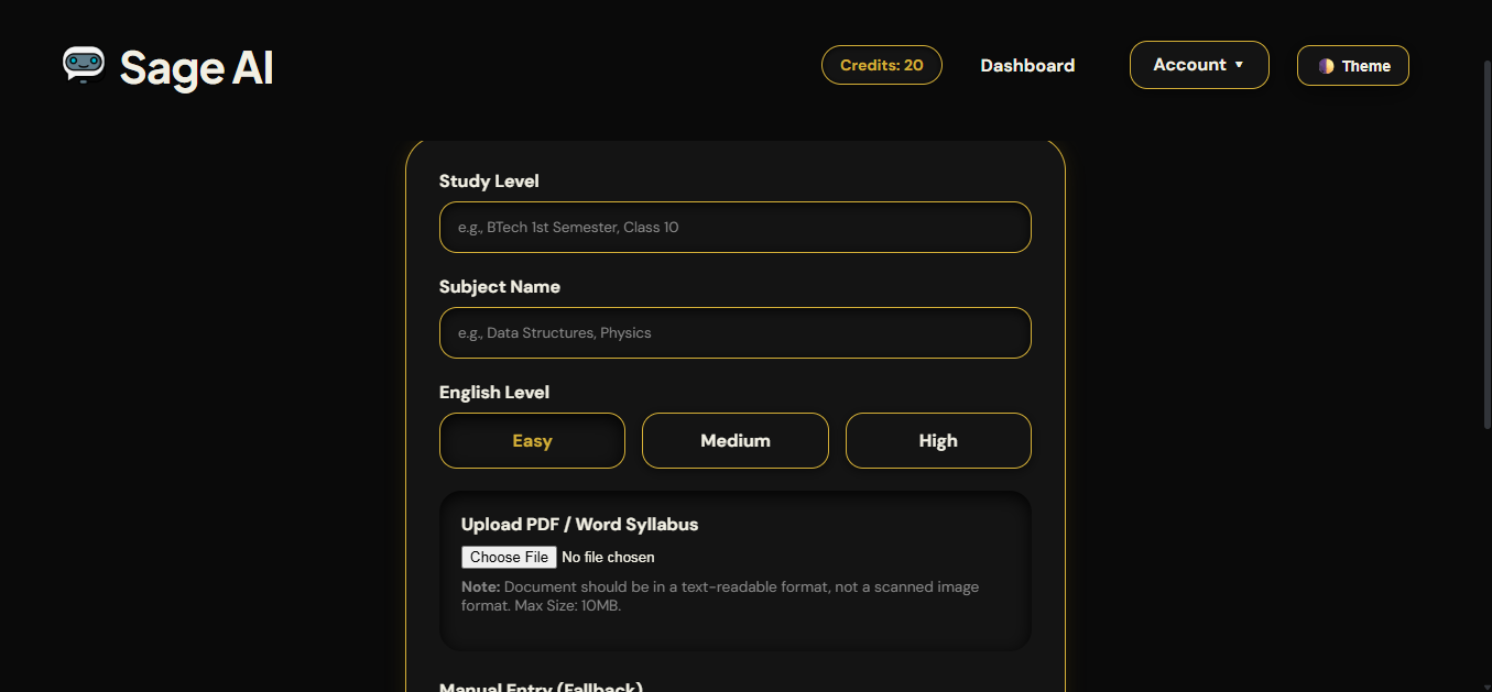 Sage AI Screen 2